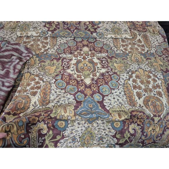 New Pottery Barn Angelian Ikat Reversible King Duvet Cover 3 Standard Shams - Picture 7 of 13
